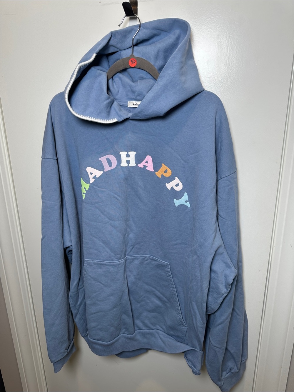 Madhappy Dusty Blue Multicolor Arch Logo Hoodie (50)